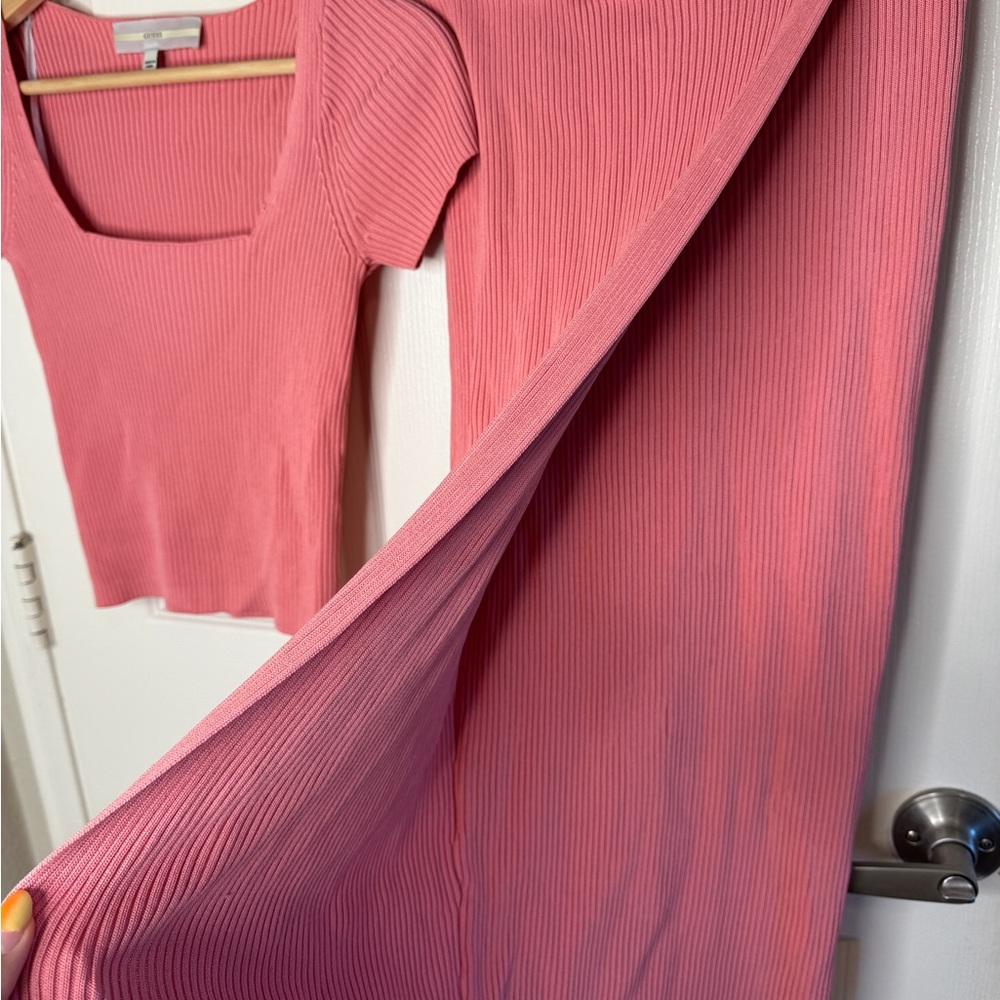 Guess Ribbed Pink Skirt Set - Picture 4 of 5